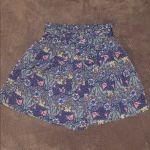 Bishop + young paper bag floral print shorts